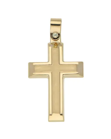 18CT Y/G TWO LAYER CROSS 19mm