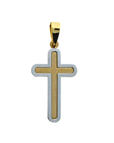 18CT T/T ROUND CROSS 20mm