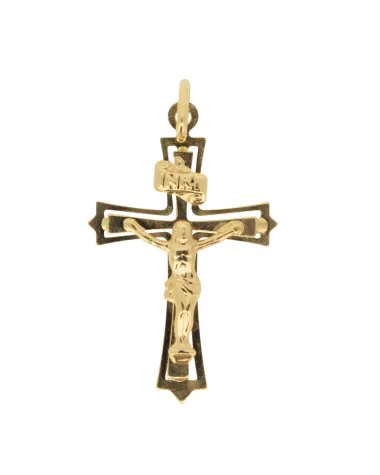 18CT Y/G CRUCIFIX FLAT 30mx22m