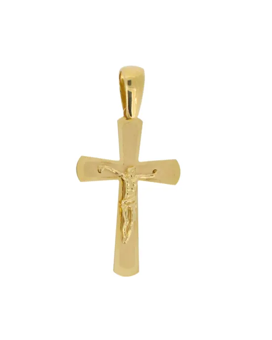 18CT Y/G CRUCIFIX 502