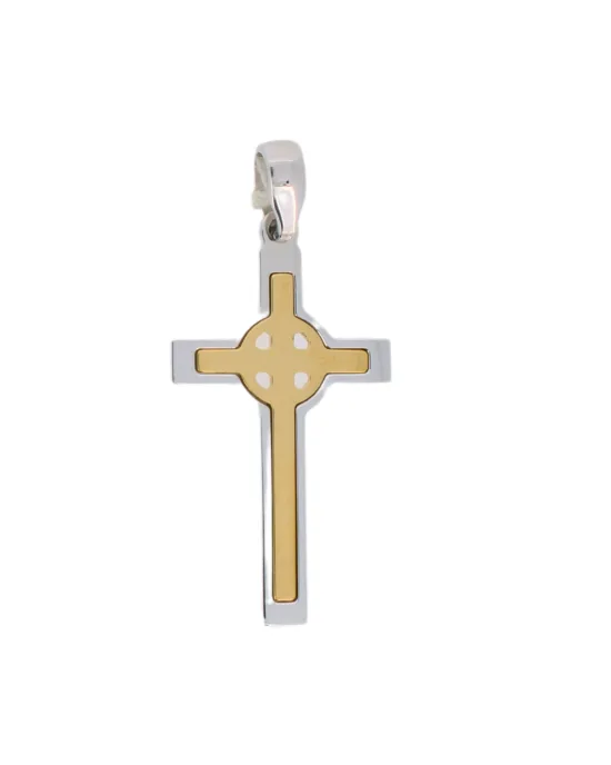 18CT TWO TONE  CROSS 512